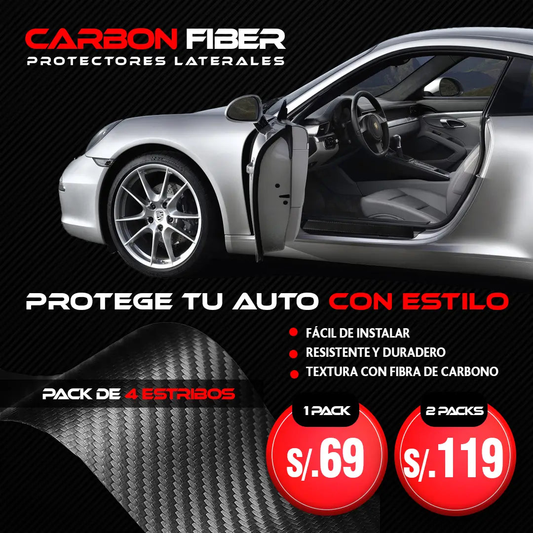 CARBON FIBER - PROTECTO LATERAL PARA AUTOS